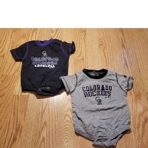Adidas Colorado Rockies Baby Boys Bodysuits Size: 0-3 Months Baseball Lot Of 2